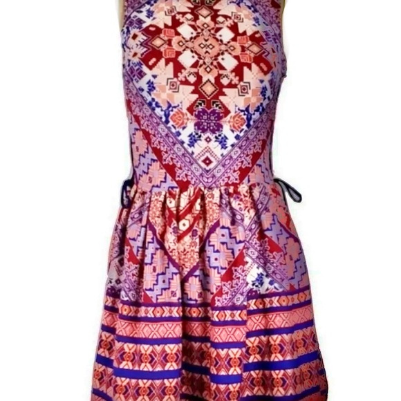 Xhilaration Bright Geometric Adjustable Sizing Dress Sz M - Picture 8 of 9